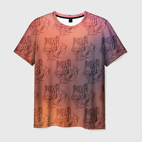 Мужская футболка Тигровый паттерн / 3D-принт – фото 1