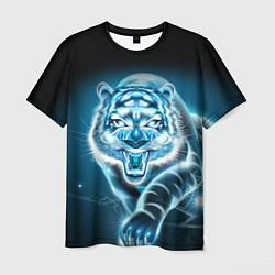 Футболка мужская НЕНОНОВЫЙ ТИГР 2022 NEON TIGER NEW YEAR, цвет: 3D-принт