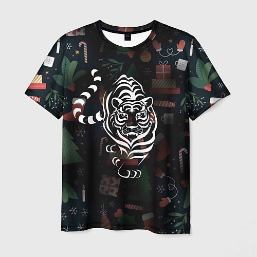 Мужская футболка Новый год 2022 тигр / 3D-принт – фото 1