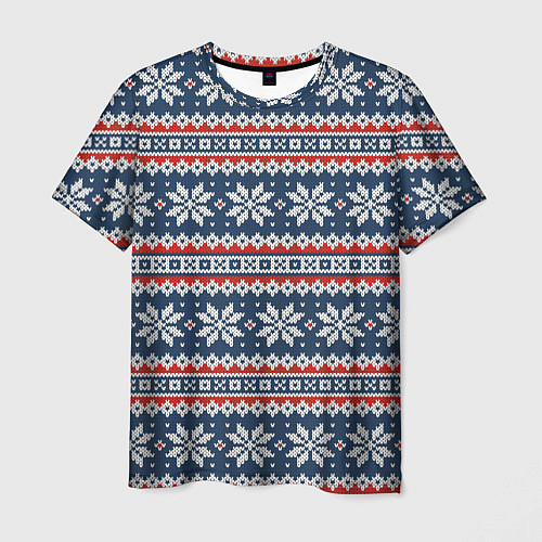 Мужская футболка Knitted Christmas Pattern / 3D-принт – фото 1