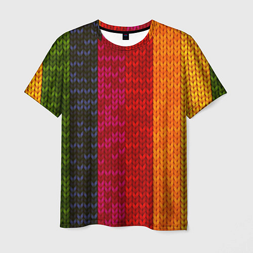 Мужская футболка Вязаная радуга / 3D-принт – фото 1