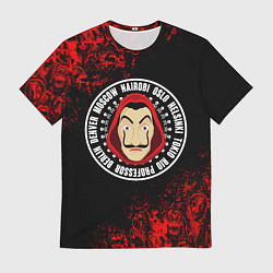 Футболка мужская БУМАЖНЫЙ ДОМ, СПИСОК ГЕРОЕВ УЗОР, цвет: 3D-принт