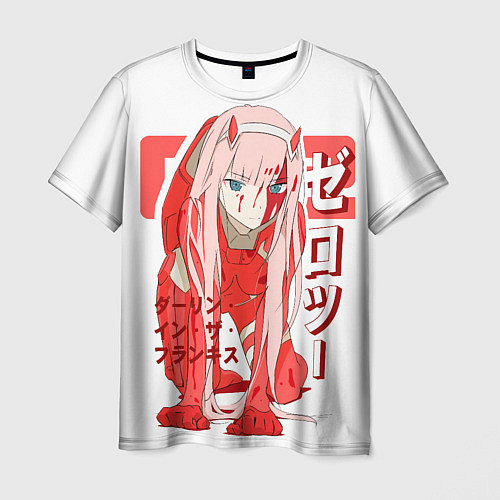 Мужская футболка Zero Two - Darling in the Franxx / 3D-принт – фото 1