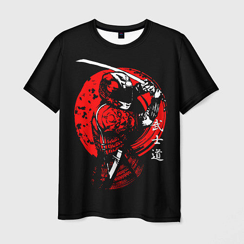 Мужская футболка МОТО САМУРАЙ С КАТАНОЙ JAPAN SAMURAI / 3D-принт – фото 1