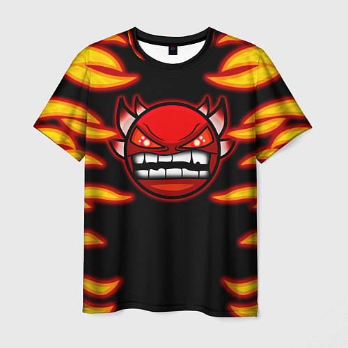 Мужская футболка Geometry Dash: Smiley Demon / 3D-принт – фото 1