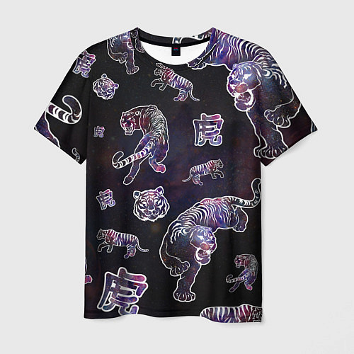 Мужская футболка Космические тигры / 3D-принт – фото 1