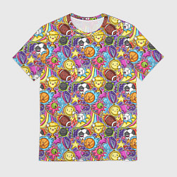 Мужская футболка Разный спорт в мультяшном стиле