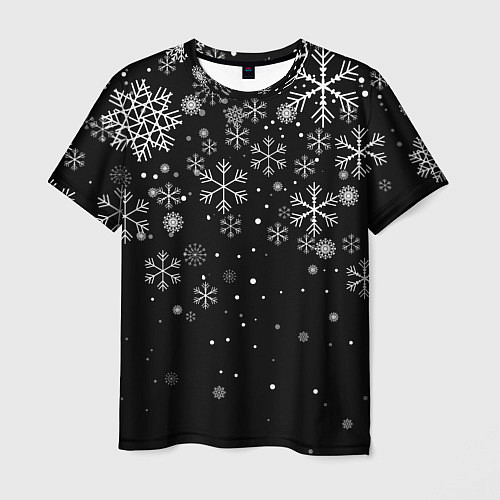 Мужская футболка Снежинки - С Новый год / 3D-принт – фото 1