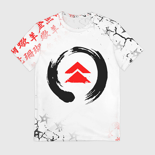 Мужская футболка ПРИЗРАК ЦУСИМЫ ЭМБЛЕМА GHOST OF TSUSHIMA / 3D-принт – фото 1