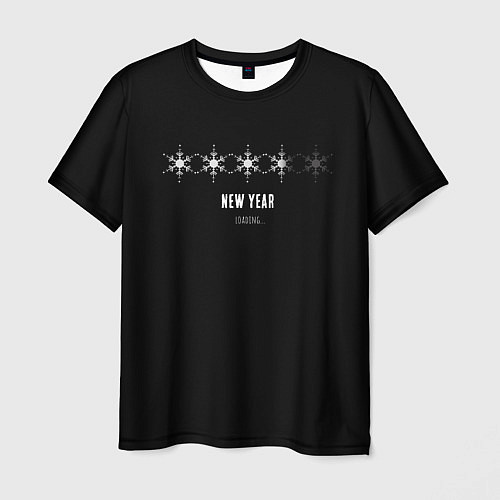 Мужская футболка NEW YEAR - LOADING / 3D-принт – фото 1