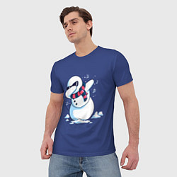 Футболка мужская Dab Snowman in a scarf, цвет: 3D-принт — фото 2