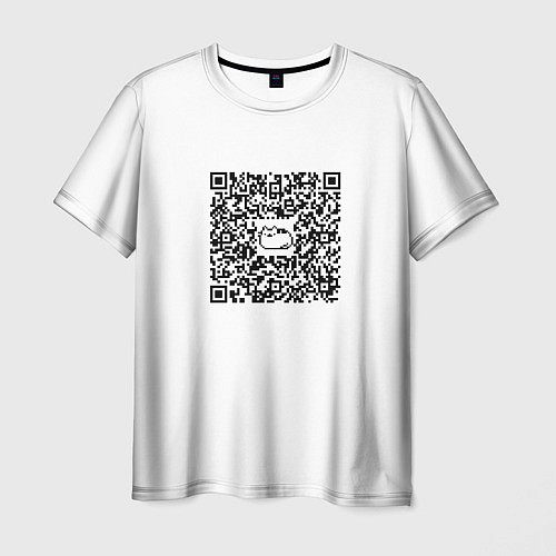 Мужская футболка Я QR-кот, гуляю где вздумается! / 3D-принт – фото 1