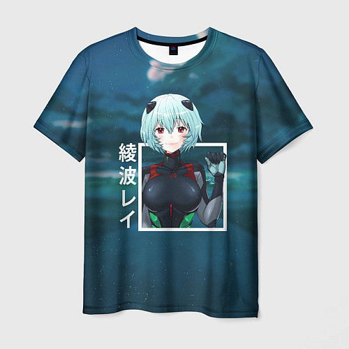 Мужская футболка Евангелион Neon Genesis Evangelion, Рей Аянами / 3D-принт – фото 1