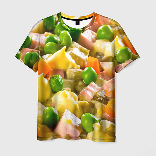 Мужская футболка Весь в оливье / 3D-принт – фото 1