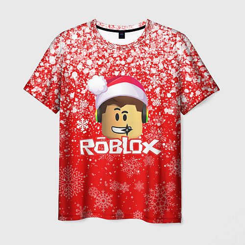 Мужская футболка ROBLOX НОВОГОДНИЙ SMILE 2022 / 3D-принт – фото 1