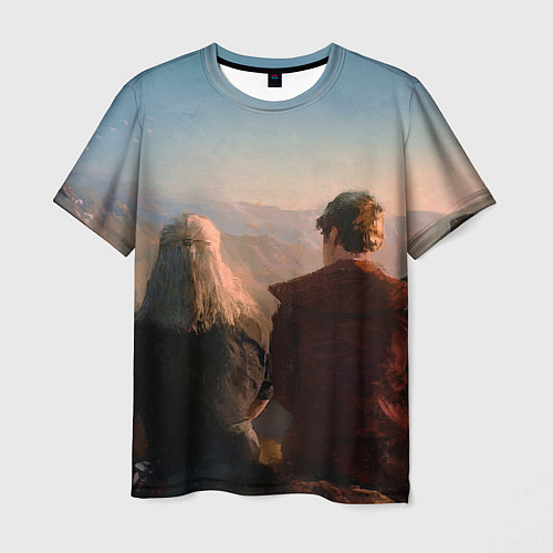 Мужская футболка Ведьмак и Лютик / 3D-принт – фото 1