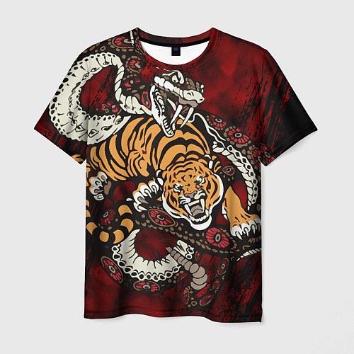 Мужская футболка Тигр со Змеёй 2022 / 3D-принт – фото 1