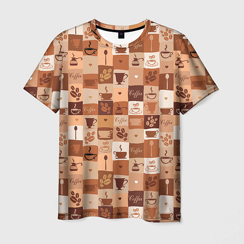 Мужская футболка Кофейная Символика / 3D-принт – фото 1