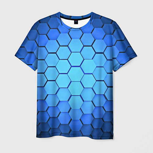 Мужская футболка Неоновые 3D ПЛИТЫ / 3D-принт – фото 1