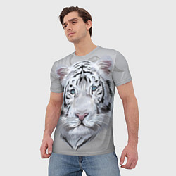 Футболка мужская Снежный нежный тигр, цвет: 3D-принт — фото 2