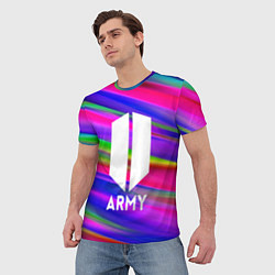 Футболка мужская BTS ARMY RAIBOW, цвет: 3D-принт — фото 2