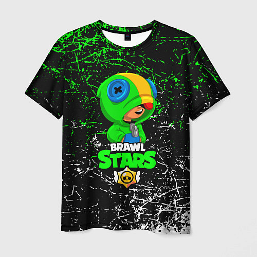 Мужская футболка BRAWL STARS LEON GREEN / 3D-принт – фото 1
