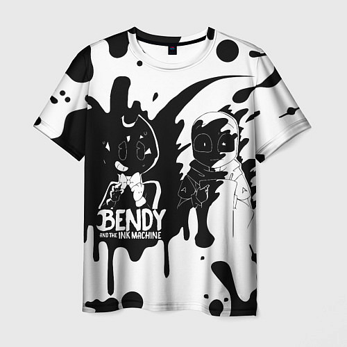 Мужская футболка BLACK AND WHITE BENDY / 3D-принт – фото 1