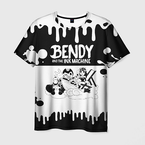 Мужская футболка БЕНДИ И АЛИСА BENDY AND THE INK MACHINE / 3D-принт – фото 1