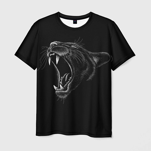 Мужская футболка Дикая кошка Гнев / 3D-принт – фото 1