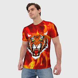Футболка мужская Fire Tiger Face 2022, цвет: 3D-принт — фото 2