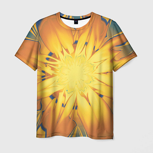 Мужская футболка Солнечный цветок Абстракция 535-332-32 / 3D-принт – фото 1