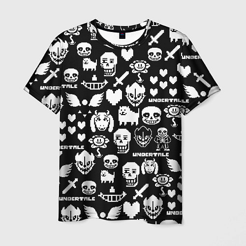 Мужская футболка UNDERTALE PATTERN БЕЛЫЙ / 3D-принт – фото 1