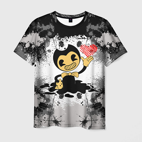 Мужская футболка BENDY LOVE БЕНДИ С СЕРДЦЕМ / 3D-принт – фото 1