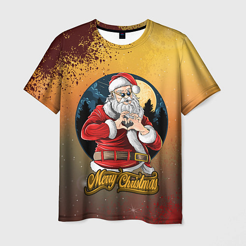 Мужская футболка Santa love you / 3D-принт – фото 1