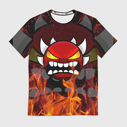 Футболка мужская GEOMETRY DASH DEMON FIRE SMILE, цвет: 3D-принт