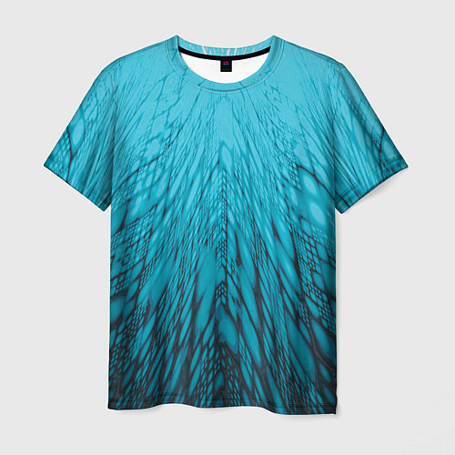 Мужская футболка Коллекция Rays Лучи Голубой и черный Абстракция 65 / 3D-принт – фото 1