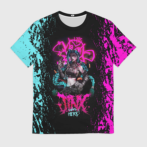 Мужская футболка JINX ARCANE LEAGUE OF LEGENDS, КРАСКИ / 3D-принт – фото 1