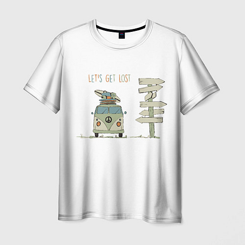 Мужская футболка Lets get lost / 3D-принт – фото 1