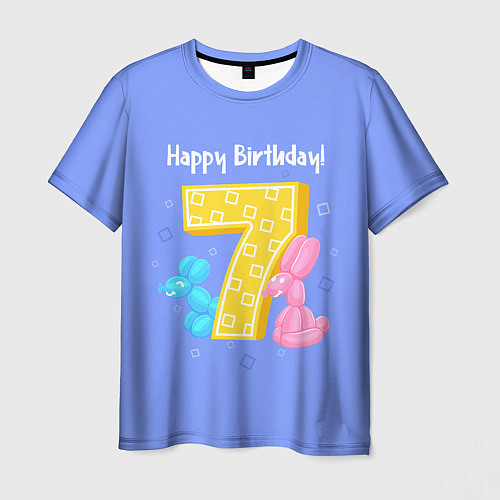 Мужская футболка Седьмой день рождения / 3D-принт – фото 1