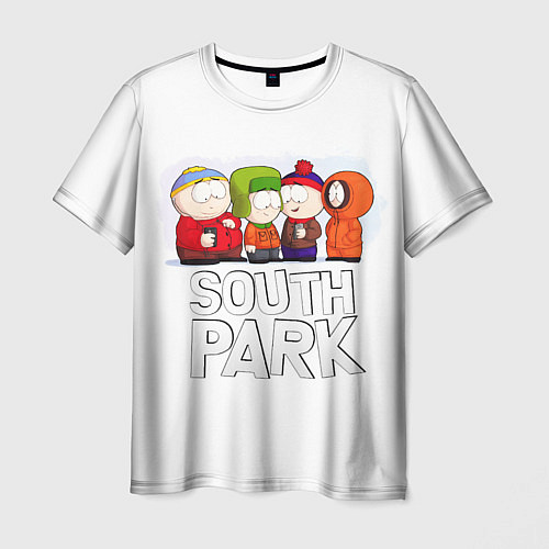Мужская футболка South Park - Южный парк Кенни, Кайл, Стэн и Эрик / 3D-принт – фото 1