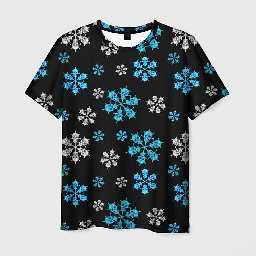 Мужская футболка Снежинки Черепа черный / 3D-принт – фото 1