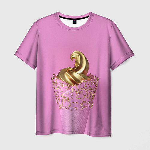 Мужская футболка Золотое мороженное / 3D-принт – фото 1