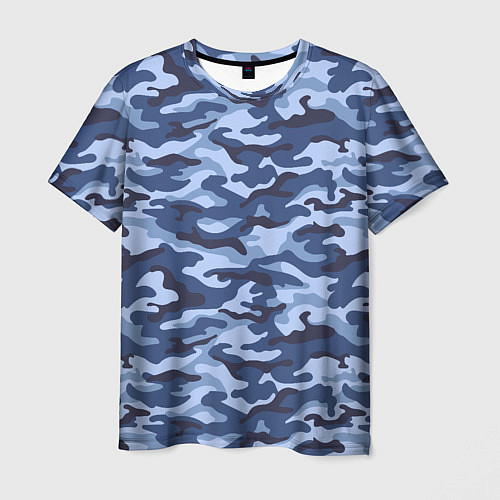 Мужская футболка Синий Камуфляж Camouflage / 3D-принт – фото 1