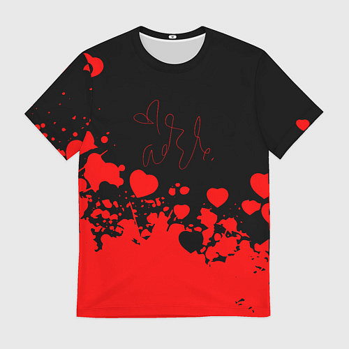 Мужская футболка Adele Сердечки Автограф / 3D-принт – фото 1