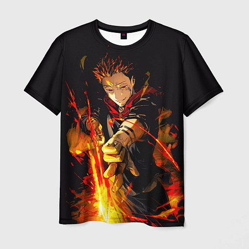 Мужская футболка Сукуна стреляет пламенем Магическая битва / 3D-принт – фото 1
