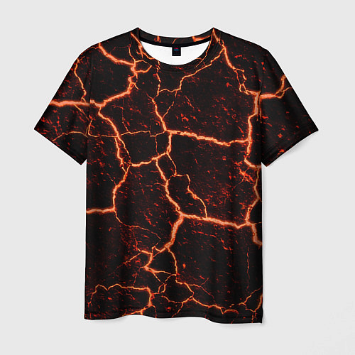 Мужская футболка Раскаленная лаваhot lava / 3D-принт – фото 1