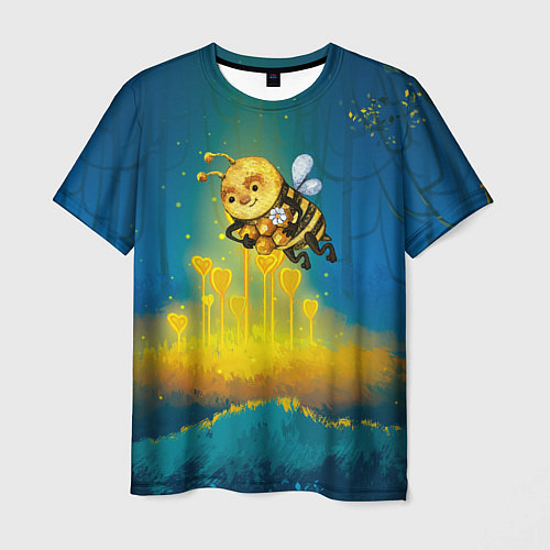Мужская футболка Пчёла с сотами / 3D-принт – фото 1