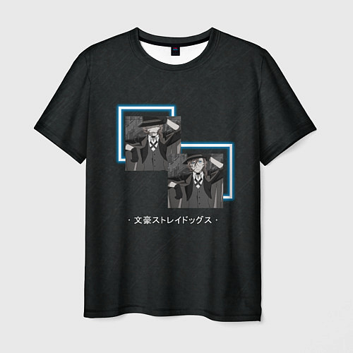 Мужская футболка Чуя Накахара в неоновых квадратах Великий из бродя / 3D-принт – фото 1