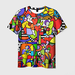 Футболка мужская Romero Britto - love collage, цвет: 3D-принт