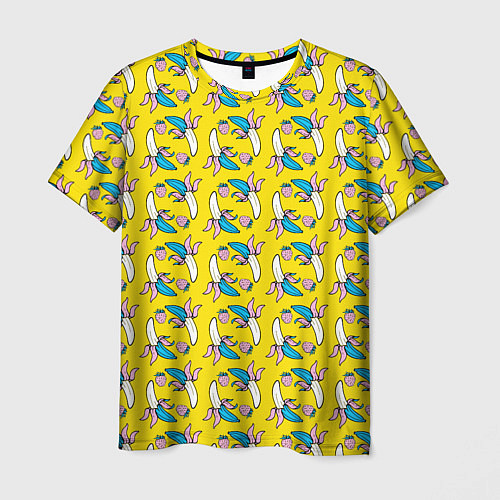 Мужская футболка Летний узор Забавные бананчики / 3D-принт – фото 1